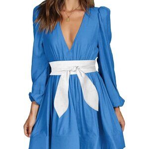 ❤️Women White Belt Wrap Around Wide Waistband Knotted Belt  for Dress